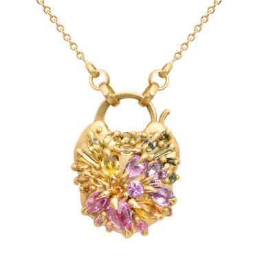 Pastel Blossom Crush Dornano Padlock Necklace - 11981